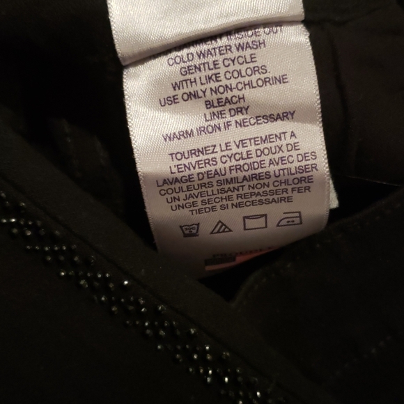 NYDJ New TUXEDO Jewel Stud Embellished Seam Skinny Jeans Jeggings BLACK Women's - Picture 10 of 16